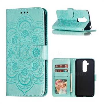 Intricate Embossing Datura Solar Leather Wallet Case for Nokia 8.1 (Nokia X7) - Green