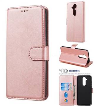 Retro Calf Matte Leather Wallet Phone Case for Nokia 8.1 (Nokia X7) - Pink