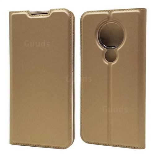 Ultra Slim Card Magnetic Automatic Suction Leather Wallet Case for Nokia 7.2 - Champagne
