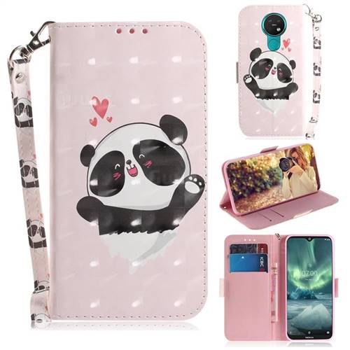 Heart Cat 3D Painted Leather Wallet Phone Case for Nokia 7.2