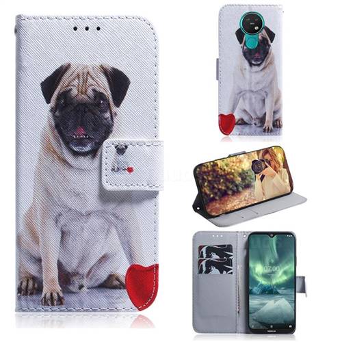 Pug Dog PU Leather Wallet Case for Nokia 7.2