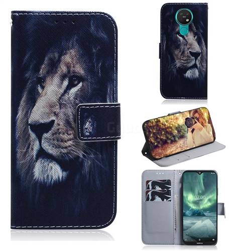 Lion Face PU Leather Wallet Case for Nokia 7.2