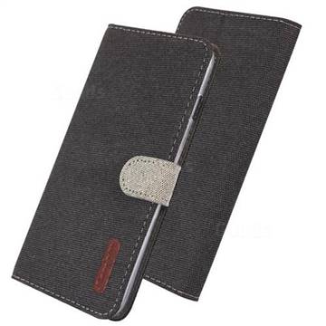 Linen Cloth Pudding Leather Case for Nokia 7.2 - Black