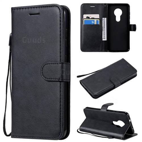 Retro Greek Classic Smooth PU Leather Wallet Phone Case for Nokia 7.2 - Black