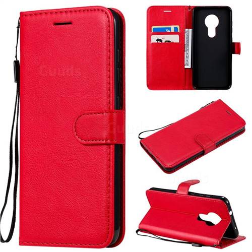 Retro Greek Classic Smooth PU Leather Wallet Phone Case for Nokia 7.2 - Red