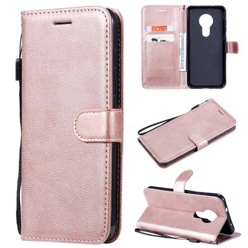 Retro Greek Classic Smooth PU Leather Wallet Phone Case for Nokia 7.2 - Rose Gold