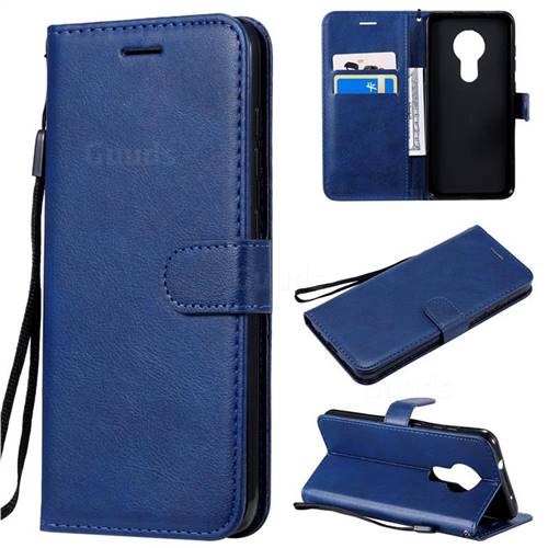 Retro Greek Classic Smooth PU Leather Wallet Phone Case for Nokia 7.2 - Blue
