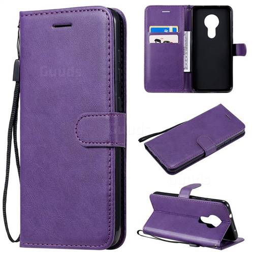 Retro Greek Classic Smooth PU Leather Wallet Phone Case for Nokia 7.2 - Purple