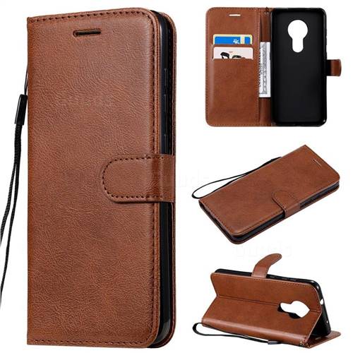 Retro Greek Classic Smooth PU Leather Wallet Phone Case for Nokia 7.2 - Brown