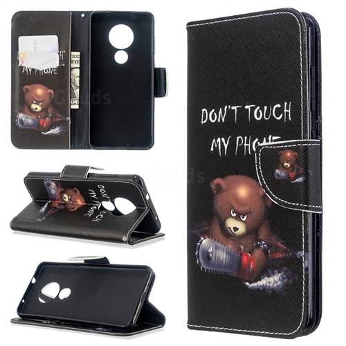Chainsaw Bear Leather Wallet Case for Nokia 7.2