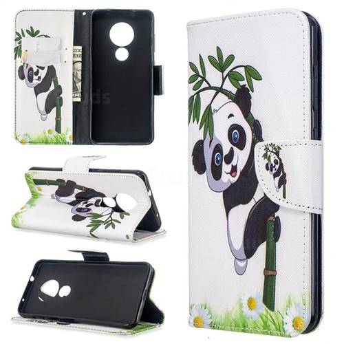 Bamboo Panda Leather Wallet Case for Nokia 7.2