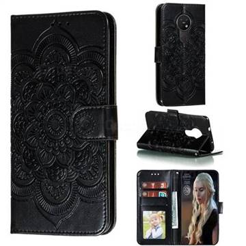 Intricate Embossing Datura Solar Leather Wallet Case for Nokia 7.2 - Black