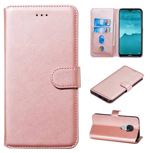 Retro Calf Matte Leather Wallet Phone Case for Nokia 7.2 - Pink
