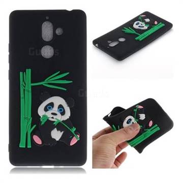 Panda Eating Bamboo Soft 3D Silicone Case for Nokia 7 Plus - Black