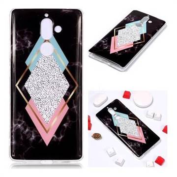 Black Diamond Soft TPU Marble Pattern Phone Case for Nokia 7 Plus