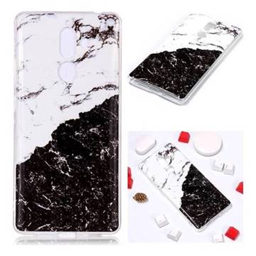 Black and White Soft TPU Marble Pattern Phone Case for Nokia 7 Plus