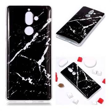 Black Rough white Soft TPU Marble Pattern Phone Case for Nokia 7 Plus