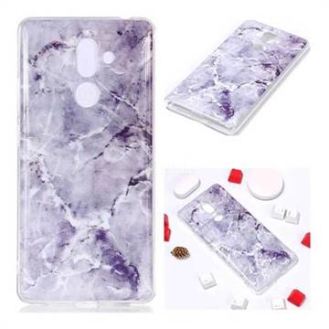 Light Gray Soft TPU Marble Pattern Phone Case for Nokia 7 Plus