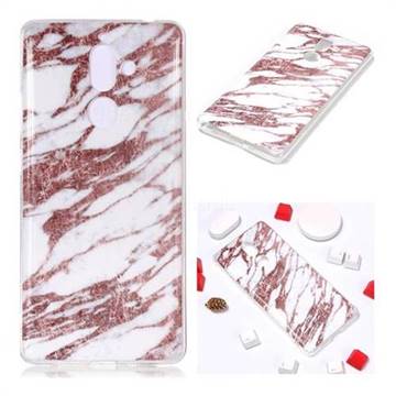 Rose Gold Grain Soft TPU Marble Pattern Phone Case for Nokia 7 Plus