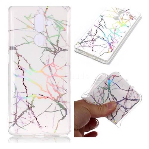 Color White Marble Pattern Bright Color Laser Soft TPU Case for Nokia 7 Plus