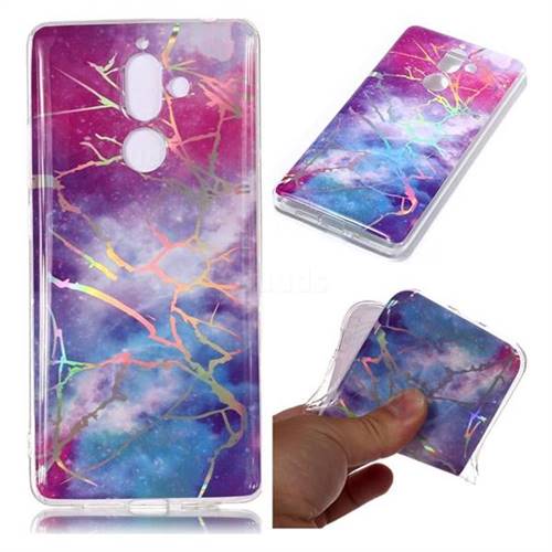 Dream Sky Marble Pattern Bright Color Laser Soft TPU Case for Nokia 7 Plus