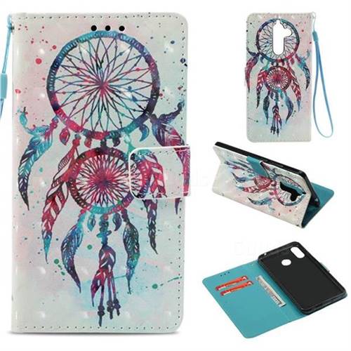 ColorDrops Wind Chimes 3D Painted Leather Wallet Case for Nokia 7 Plus