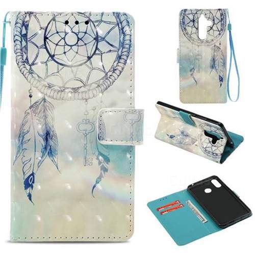 Fantasy Campanula 3D Painted Leather Wallet Case for Nokia 7 Plus