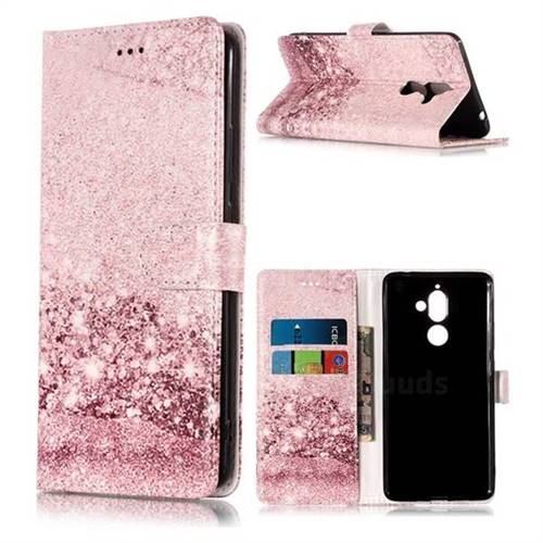 Glittering Rose Gold PU Leather Wallet Case for Nokia 7 Plus