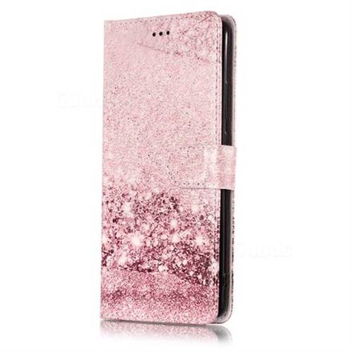 Glittering Rose Gold PU Leather Wallet Case for Nokia Plus