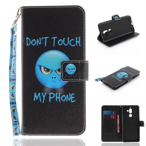 Not Touch My Phone Hand Strap Leather Wallet Case for Nokia 7 Plus