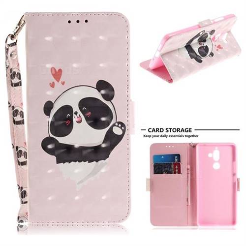 Heart Cat 3D Painted Leather Wallet Phone Case for Nokia 7 Plus