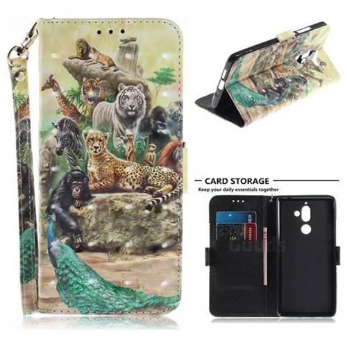 Beast Zoo 3D Painted Leather Wallet Phone Case for Nokia 7 Plus