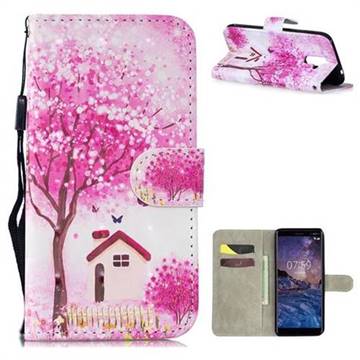 Tree House 3D Painted Leather Wallet Phone Case for Nokia 7 Plus