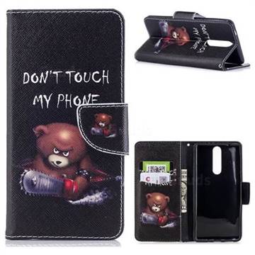 Chainsaw Bear Leather Wallet Case for Nokia 8