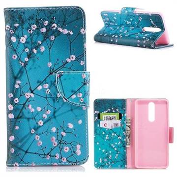 Blue Plum Leather Wallet Case for Nokia 8