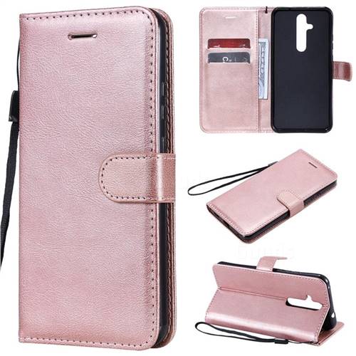Retro Greek Classic Smooth PU Leather Wallet Phone Case for Nokia 8.1 Plus (Nokia X71) - Rose Gold