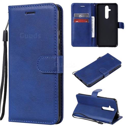 Retro Greek Classic Smooth PU Leather Wallet Phone Case for Nokia 8.1 Plus (Nokia X71) - Blue