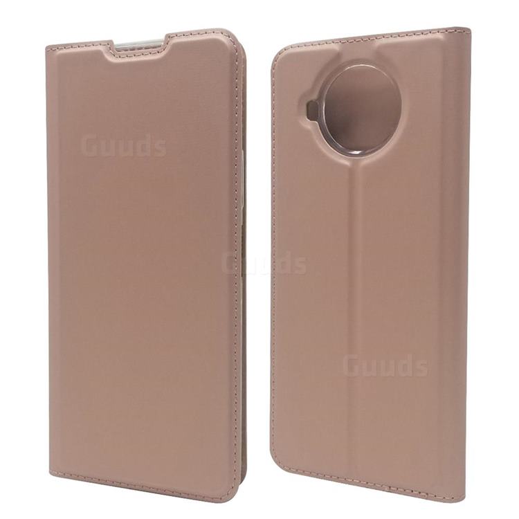 Ultra Slim Card Magnetic Automatic Suction Leather Wallet Case for Nokia 8.3 - Rose Gold