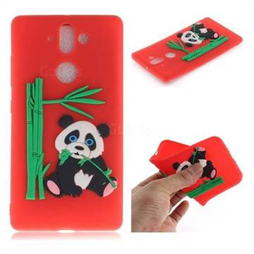Panda Eating Bamboo Soft 3D Silicone Case for Nokia 9 - Red
