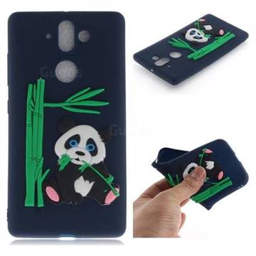 Panda Eating Bamboo Soft 3D Silicone Case for Nokia 9 - Dark Blue