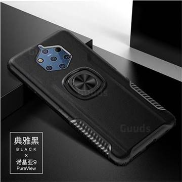 Knight Armor Anti Drop PC + Silicone Invisible Ring Holder Phone Cover for Nokia 9 - Black