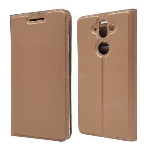 Ultra Slim Card Magnetic Automatic Suction Leather Wallet Case for Nokia 9 - Rose Gold