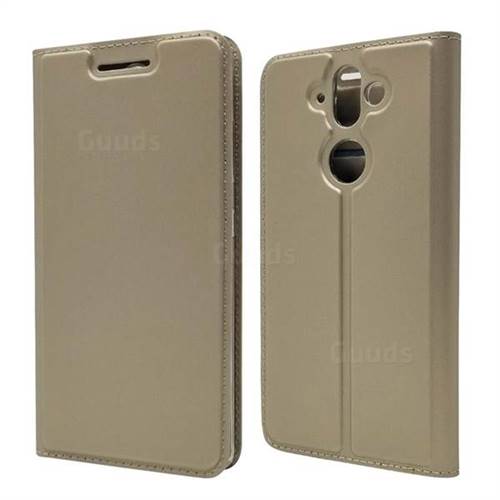 Ultra Slim Card Magnetic Automatic Suction Leather Wallet Case for Nokia 9 - Champagne