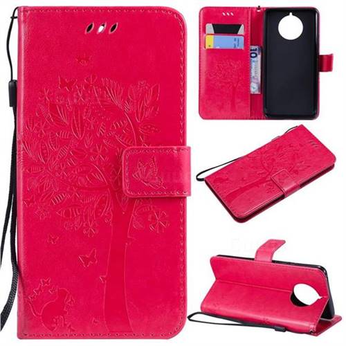 Embossing Butterfly Tree Leather Wallet Case for Nokia 9 PureView - Rose