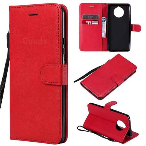 Retro Greek Classic Smooth PU Leather Wallet Phone Case for Nokia 9 PureView - Red