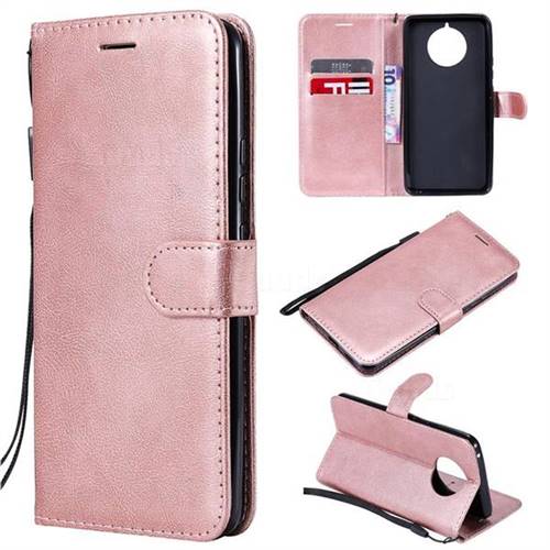 Retro Greek Classic Smooth PU Leather Wallet Phone Case for Nokia 9 PureView - Rose Gold