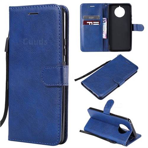 Retro Greek Classic Smooth PU Leather Wallet Phone Case for Nokia 9 PureView - Blue