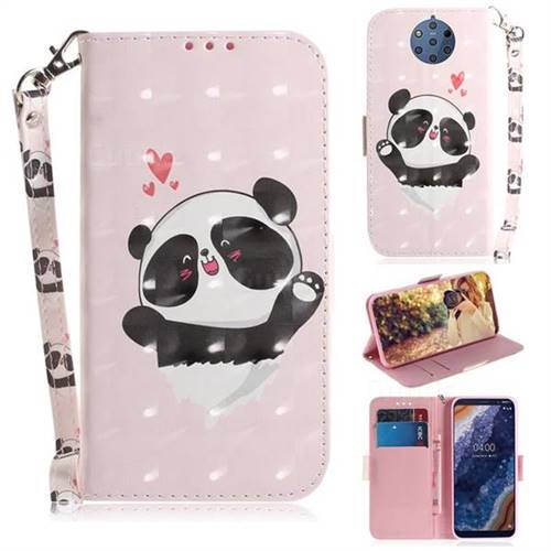 Heart Cat 3D Painted Leather Wallet Phone Case for Nokia 9 PureView