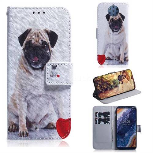 Pug Dog PU Leather Wallet Case for Nokia 9 PureView