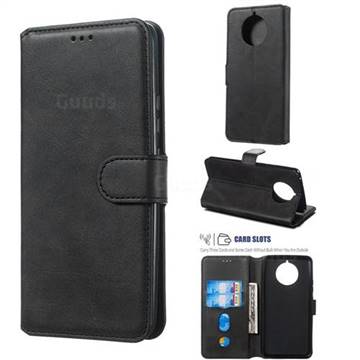 Retro Calf Matte Leather Wallet Phone Case for Nokia 9 PureView - Black
